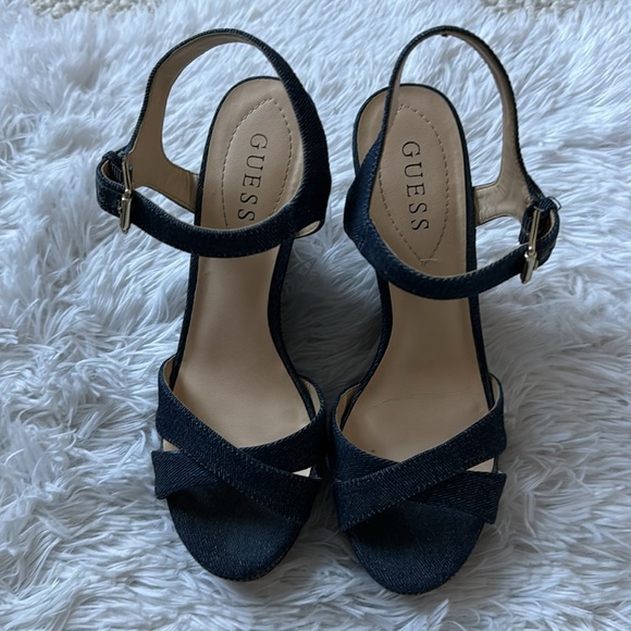 GUESS Denim Wedge Shoes - Picture 4 of 14